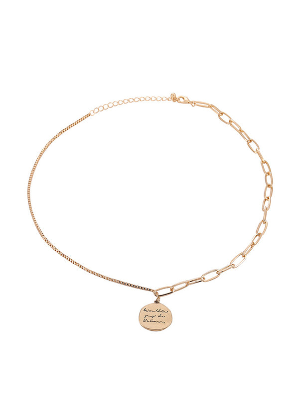 Simple Chic Normcore Alloy Geometry Pendant Chain Necklace