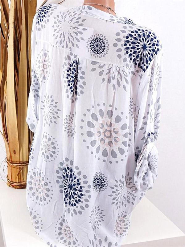 Plus Size Chic V-neck Printed T-shirt
