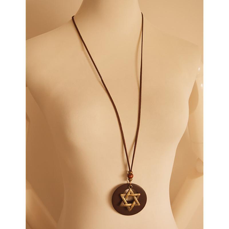 Ethnic Style Vintage Sweater Chain Moon Star Necklace