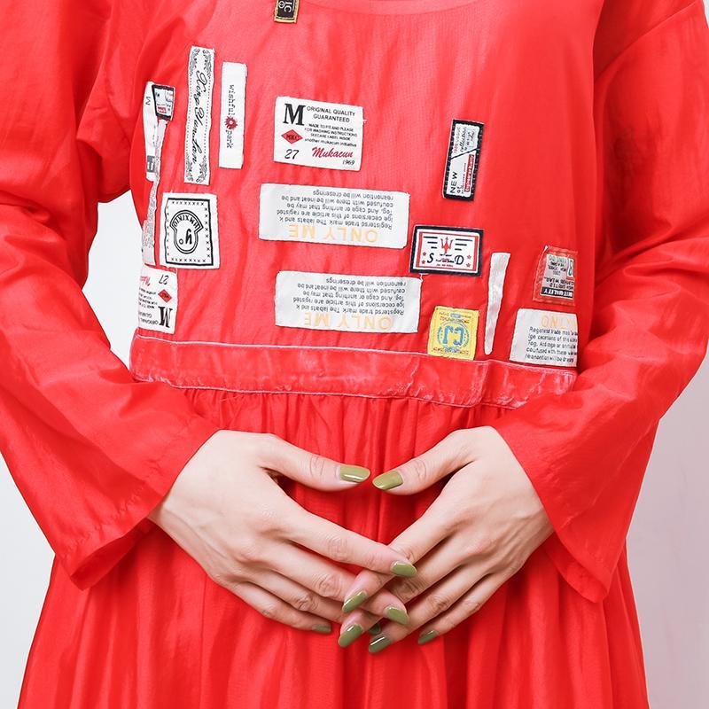 Appliques Fahion Casual Dress With Lining