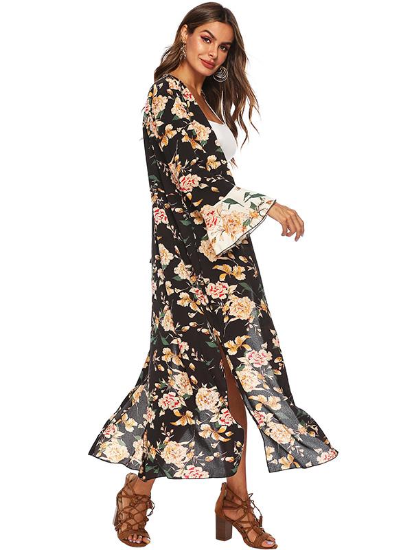 Sexy Printed Bikini Cardigan Beach Long Cover Up