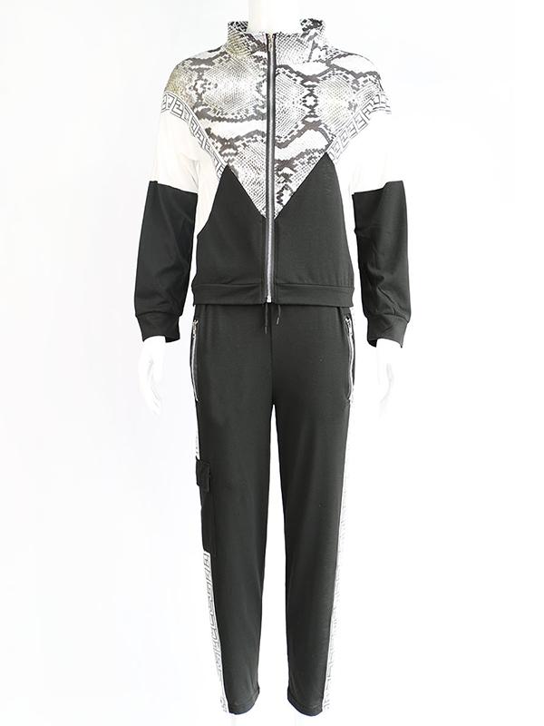 Snake Skin Patchwork Fashion Yoga&Gym Suits