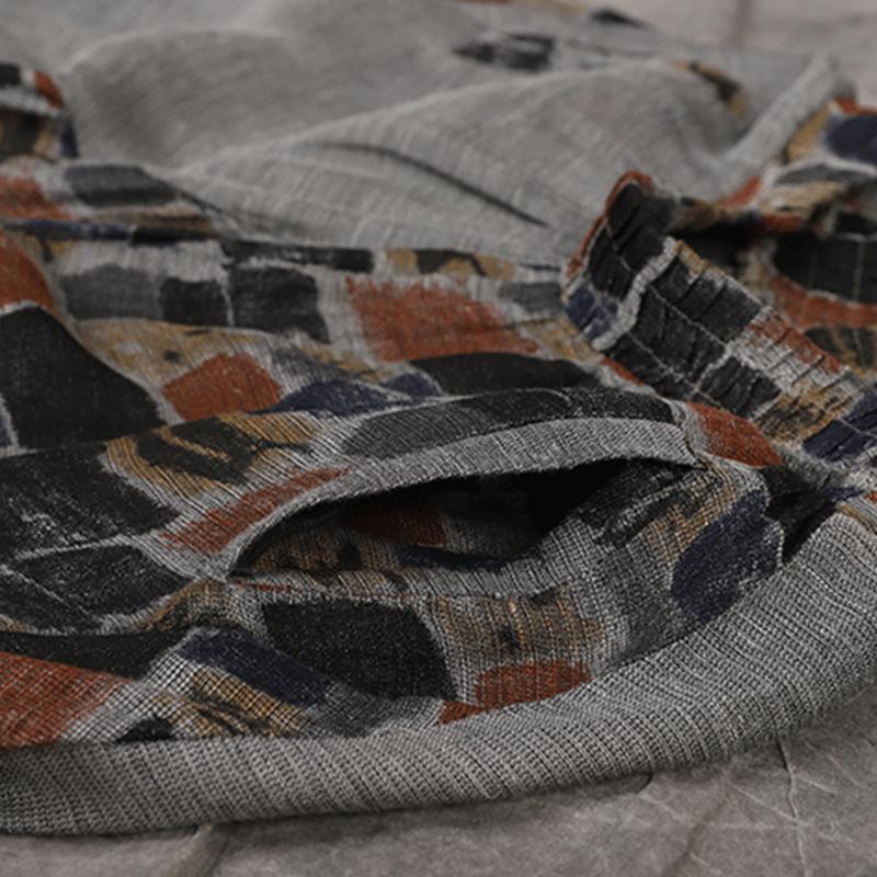 Buykud Spliced Colored Plaid Loose Harem Pants