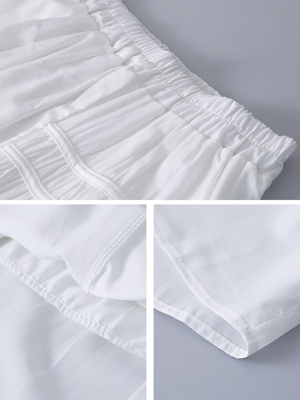 Original Solid Color Empire A-Line Skirt