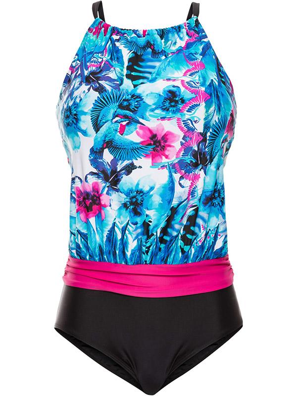 Floral Halterneck Sexy Tankinis Swimwear