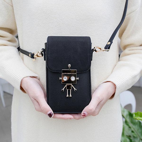 Women Robot Casual Crossbody Bag Solid Phone Bag