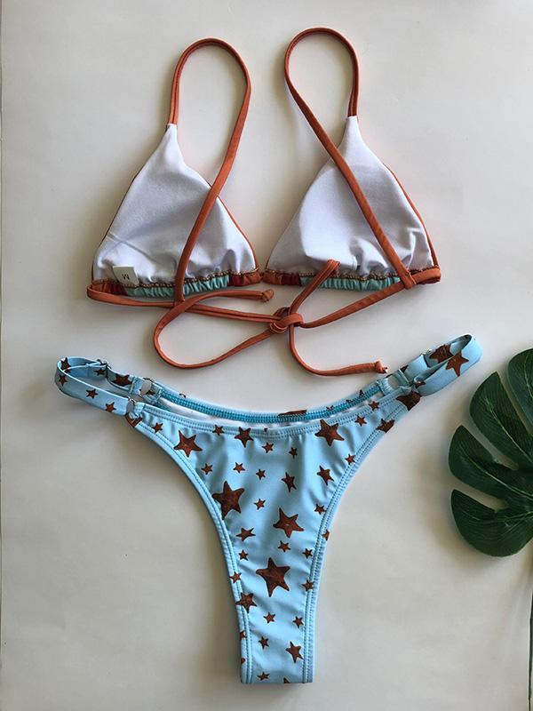 Printed Bottom Bikinis Swimwear