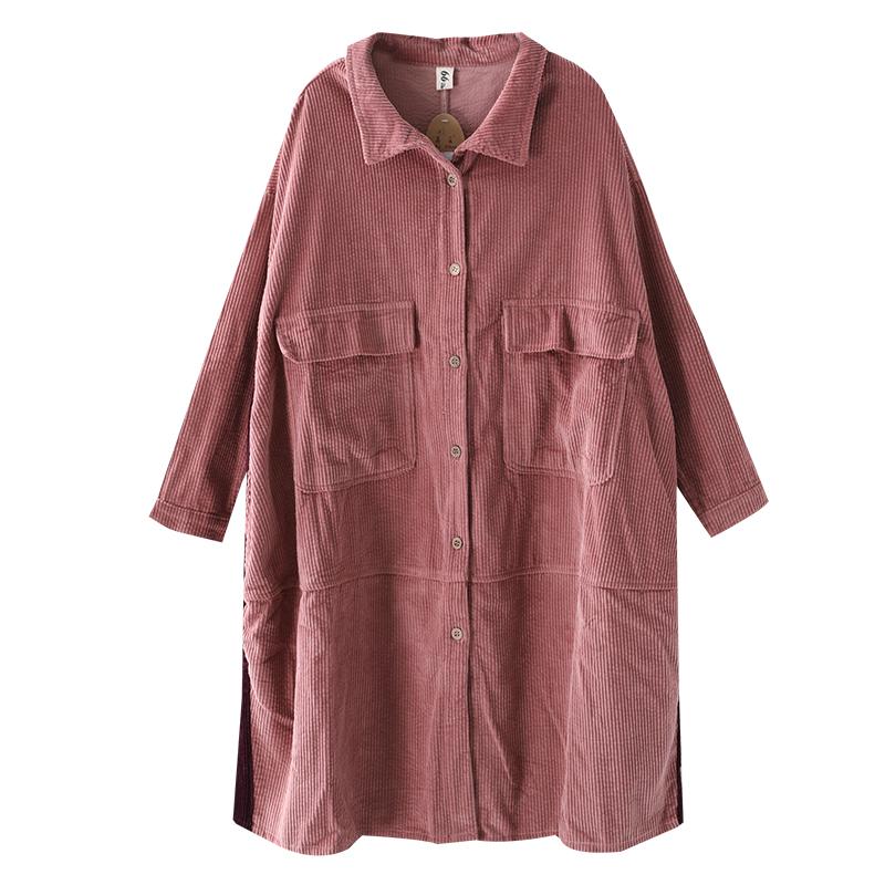 Buykud Pure Color Side Stripe Comfortable Loose Dress