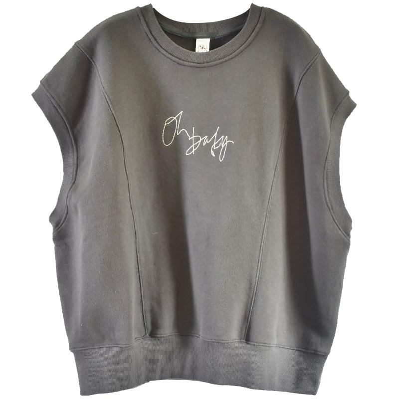 Buykud O-Neck Embroidered Plant Pullover Casual Waistcoat