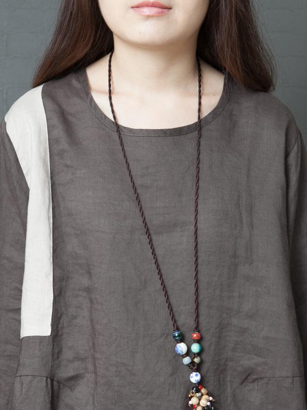 Loose Split-joint Round-neck T-shirt