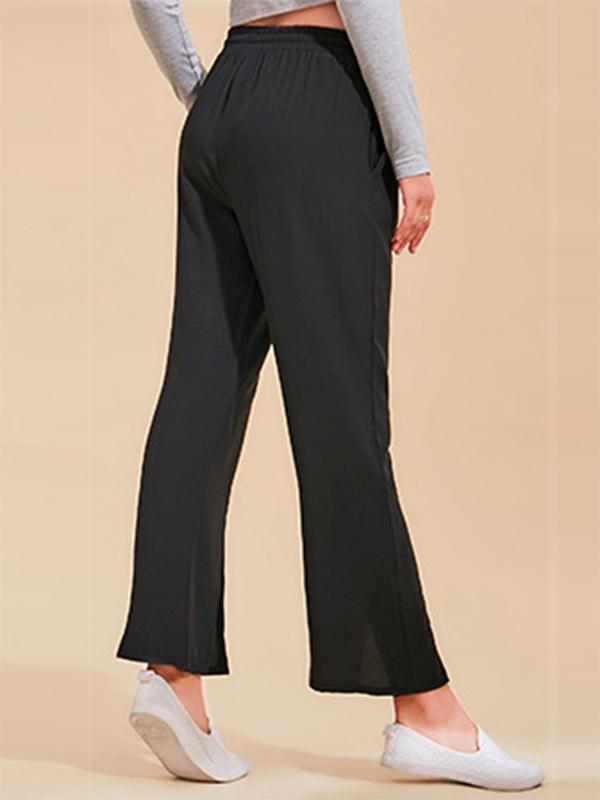 Split-Front Drawstring Yoga Pants