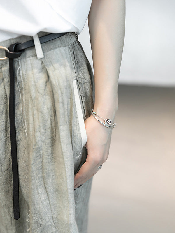 Original Solor Color Linen Wide Leg Shorts