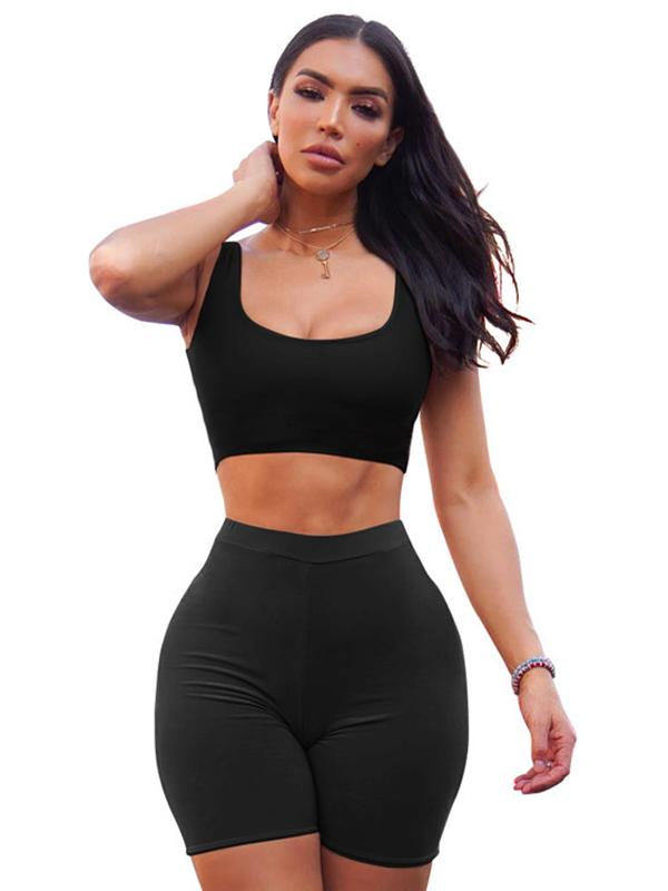 Sleeveless Vest and Shorts Yoga&Gym Suits