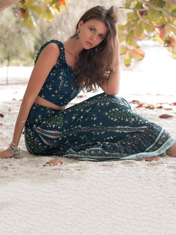 Floral Printed Summer Two-piece Suits