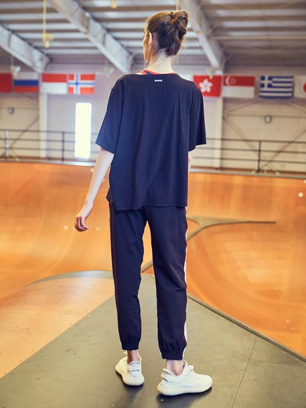 Round Collar Split Sports Tees