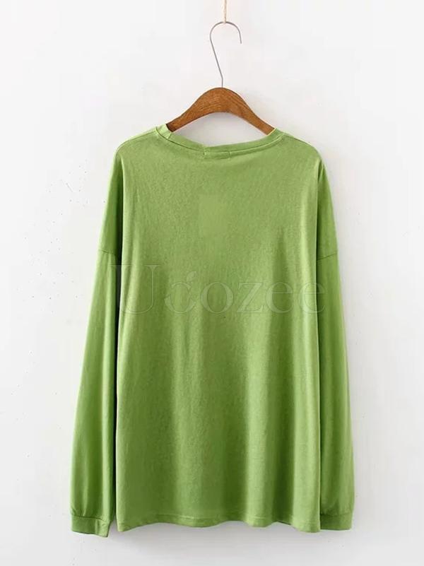 Loose Solid Candy Color Sports Tee