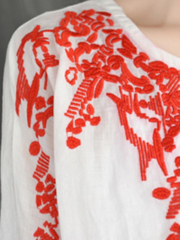 Loose Embroidered Cotton T-shirt