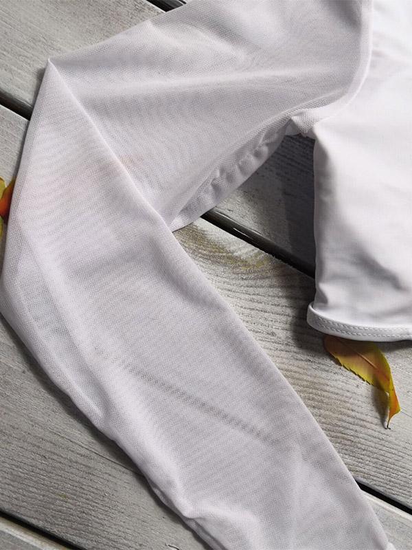 Long Sleeves Solid Bikinis Swimwear