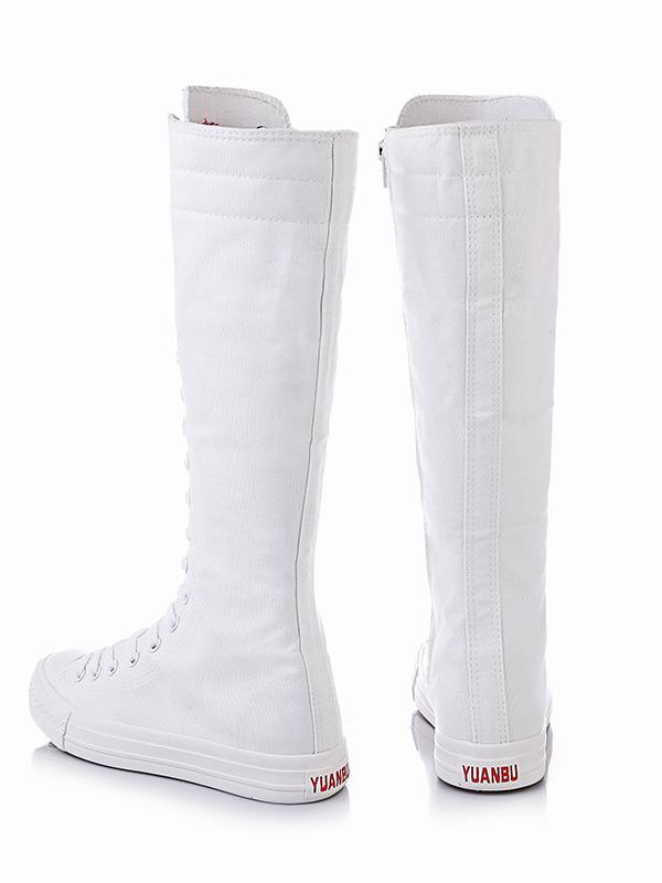 Casual High-top Side Zipper Mid high Canvas Boots