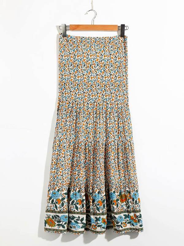 Printed Cotton Casual Skirts Bottoms