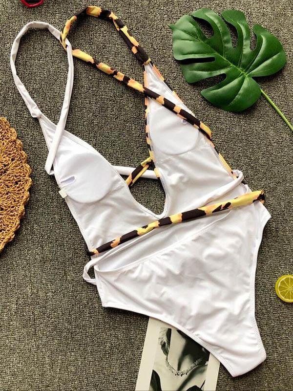 Half Printed One-piece Swimwear
