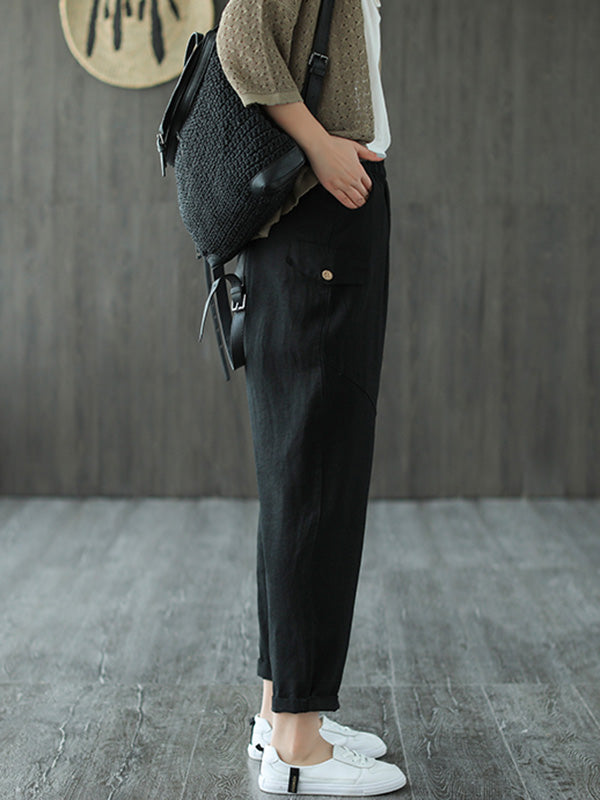 Casual Elasticity Waist Pants Bottoms