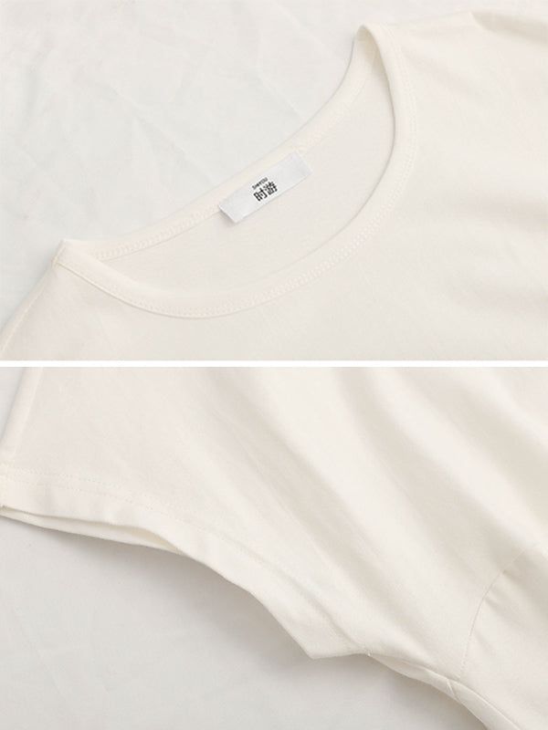 Original Solid Irregularity T-Shirts Tops
