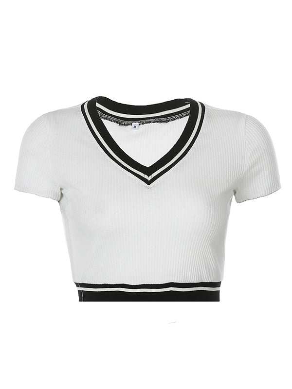 Sexy V-Neck Exposed Navel Tees