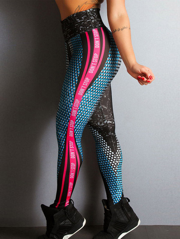 High-Waisted Printed Letters Leggings