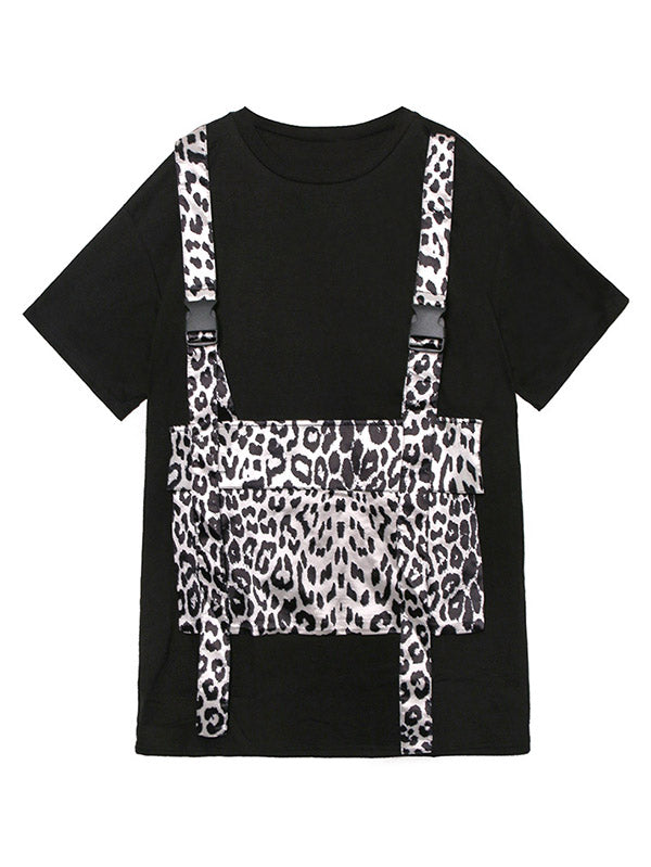 Original False Two Split-Joint Leopard Dress