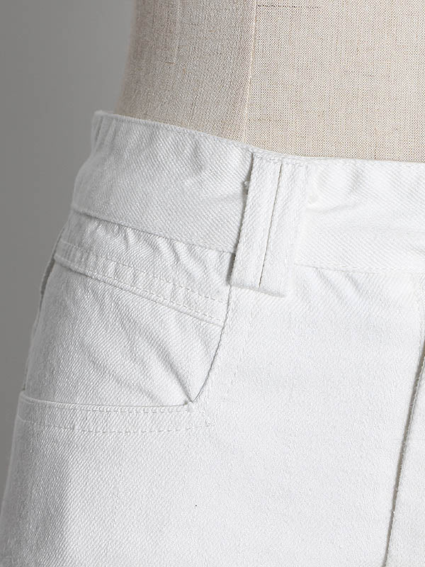 Original Solid Fringed Denim Shorts