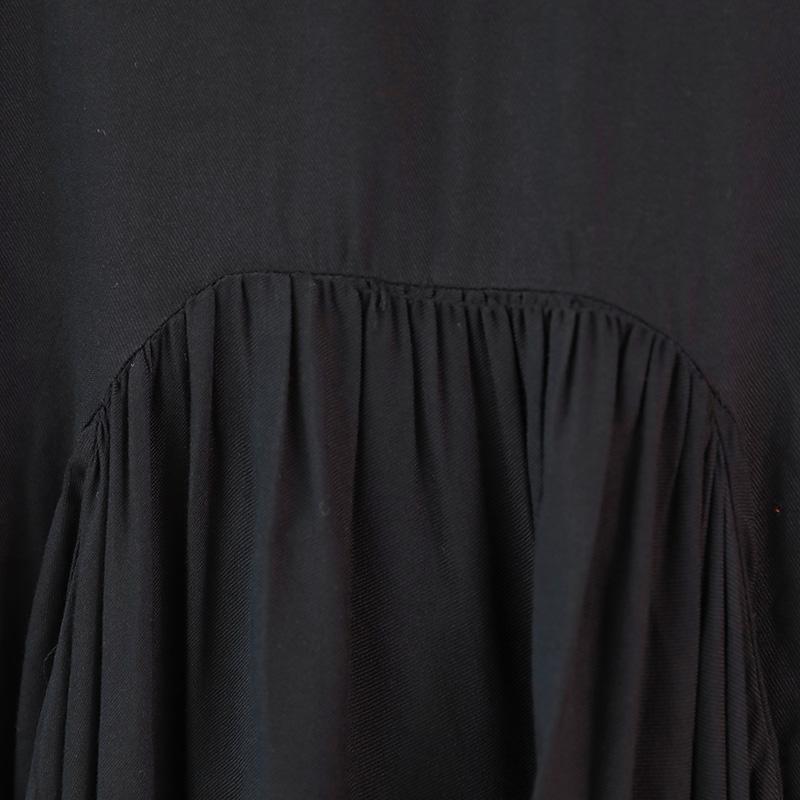 Summer Round Neck Short Sleeve Baggy Women Black Dress