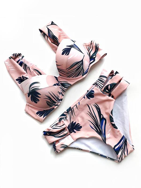 Sweet Leaves Printed Bikini Swimwear