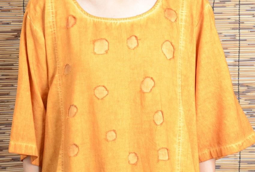 Women summer short sleeve cotton linen dress