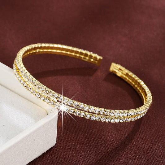pulsera estrella minimalista dorado con circonita