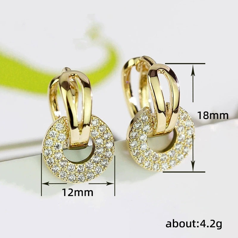 pendientes redondo dorado cobre