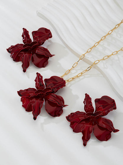 Flower Shape Earrings Accessories  + Necklaces Accessories