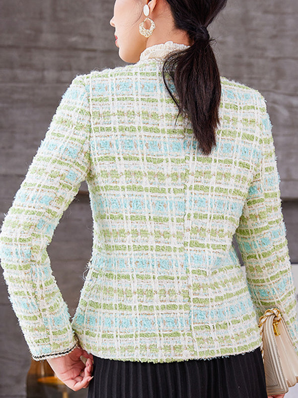 Long Sleeves Buttoned Split-Joint Round-Neck Outerwear
