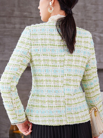 Long Sleeves Buttoned Split-Joint Round-Neck Outerwear