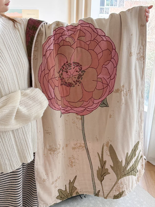 Flower Ultra Soft Gauze Cotton Bath Towel