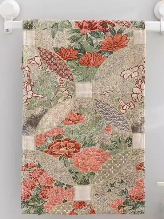 Artsy Ethnic Jacquard Hemp Face Towel 3-Pcs Set
