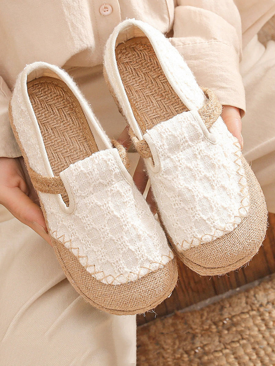 Women Linen Summer Flat Shoes