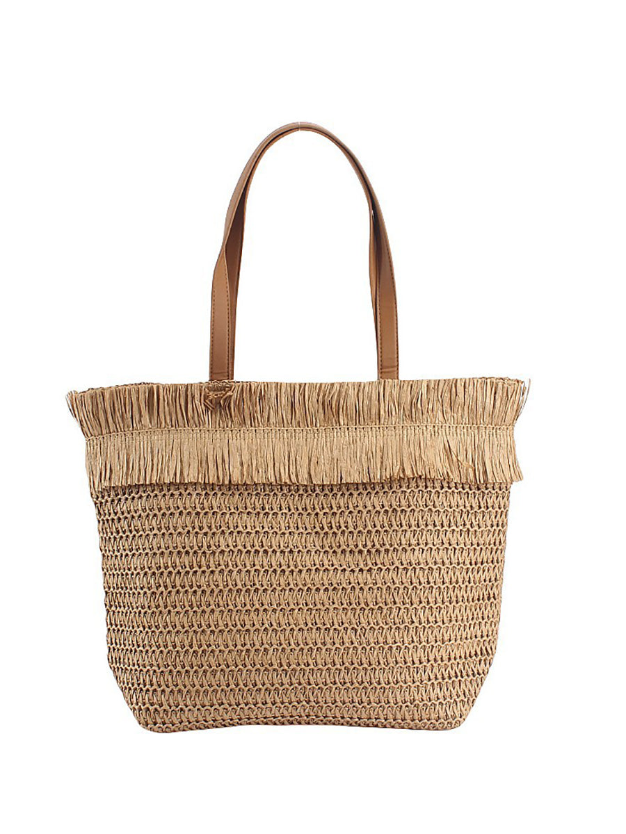 Women Casual Straw Weave Shoulder Bag Beach Bag