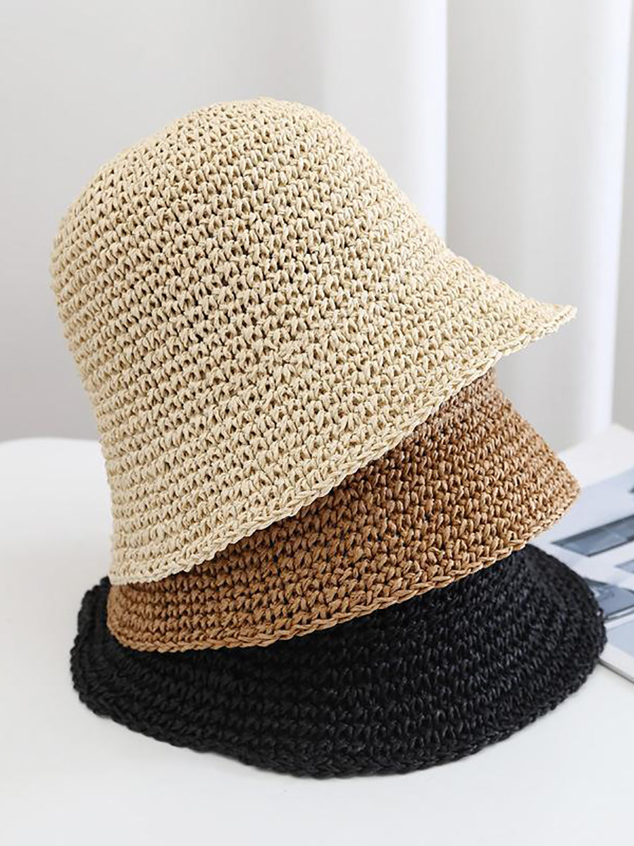 Women Summer Straw Weave Sunproof Hat