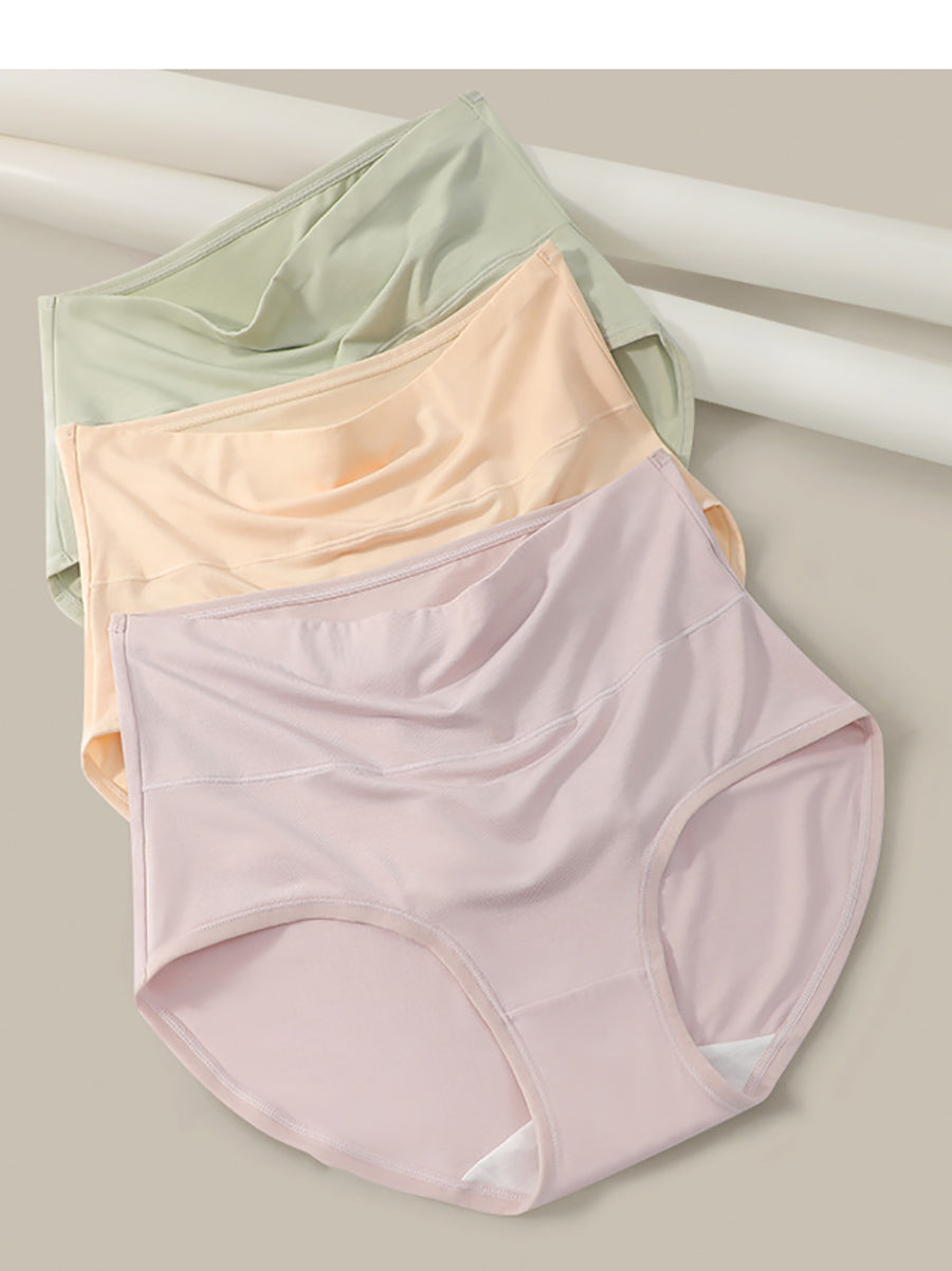 6 Pieces Summer Women Pure Color High Waist Underwear