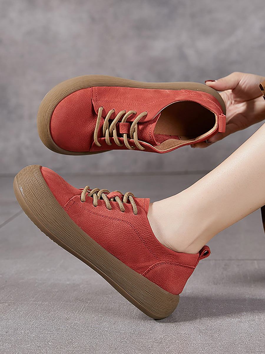 Women Summer Genuine Leather Strap Flat Shoes