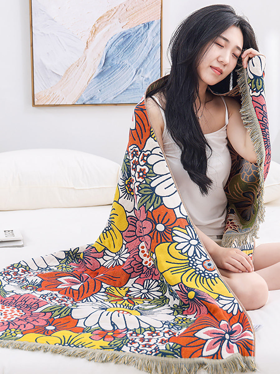 100%Cotton Flower Jacquard Quick-dry Adult Bath Towel