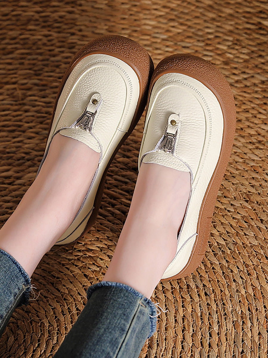 Women Vintage Summer Soft Leather Platform Shoes