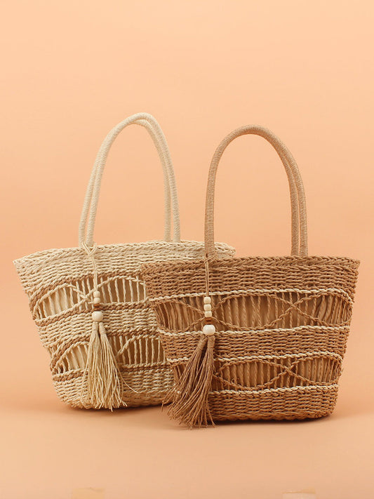 Fashion Straw Weave Shoulder Bag Commuter Bag
