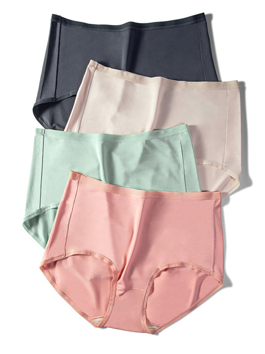 4 Pieces Summer Women Casual High Waist Underwear
